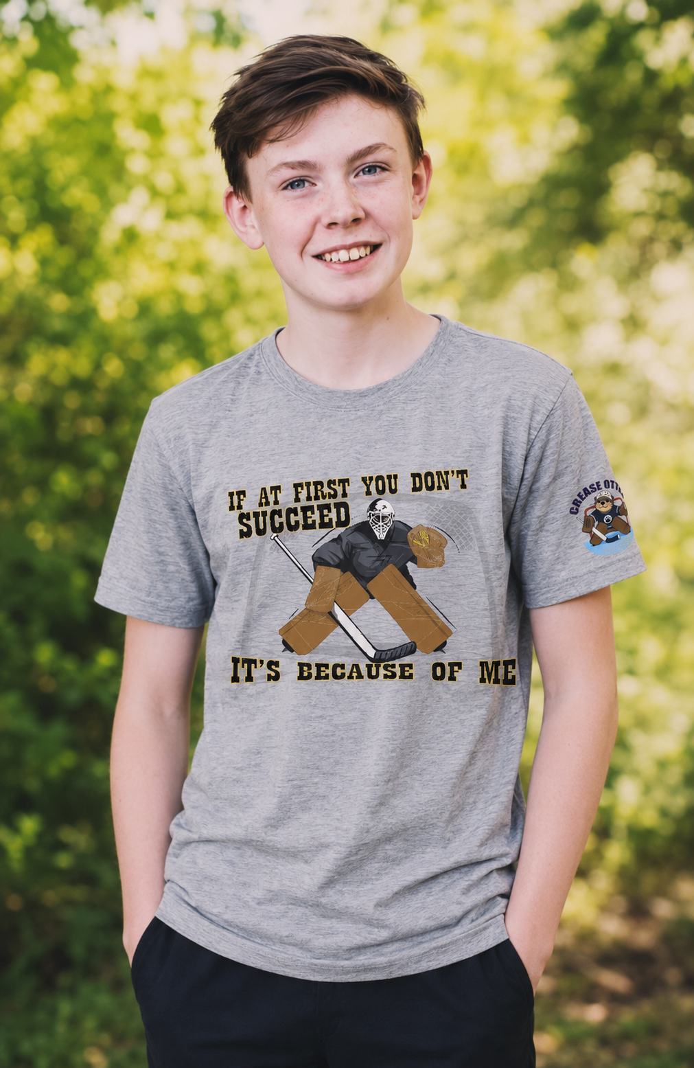 Unsupervised Goalies: If You Don't Succeed Hockey Goalie T-Shirt – USA Sustainable Cotton – Youth & Adult