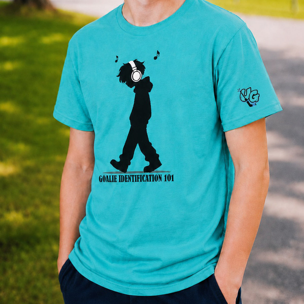 Hockey Goalie's Headphones T-Shirt – USA Sustainable Cotton – Adult S-5XL
