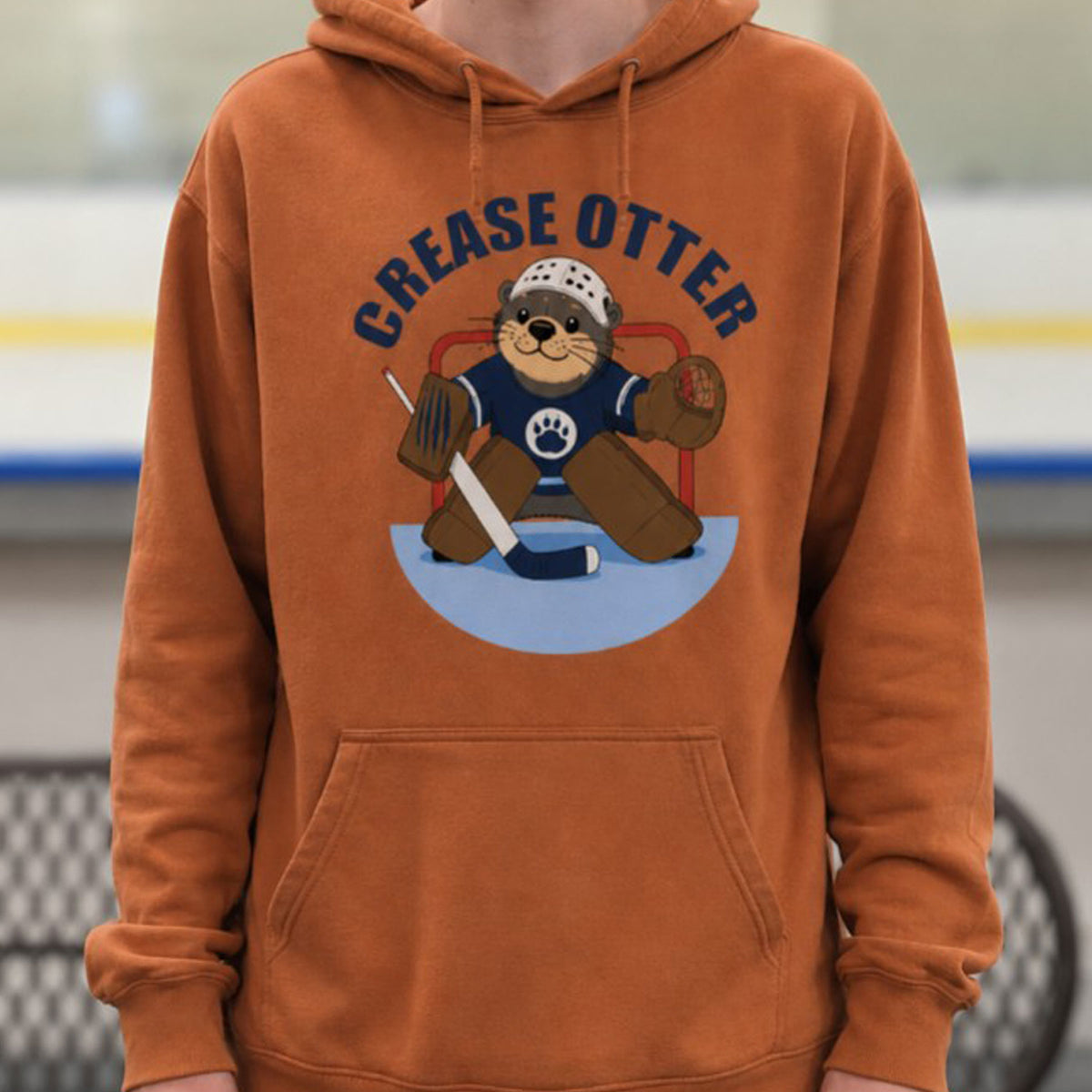 Otter Hockey Goalie Hoodie - USA Grown Cotton- Sustainable - Adult S-3XL