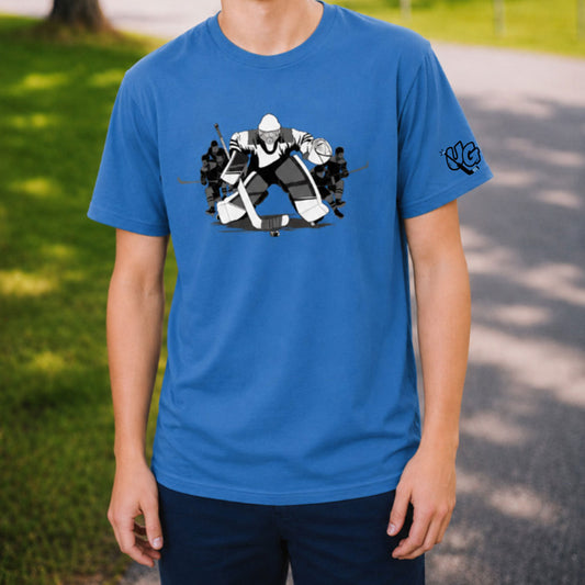 Hockey Goalie Team Leader T-Shirt – USA Sustainable Cotton – Adult S-5XL